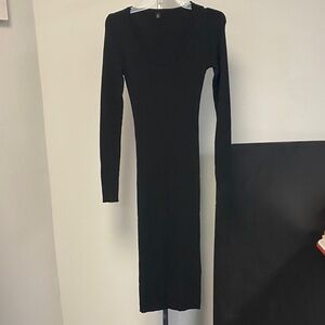Elegant Black Long Sleeve Dress